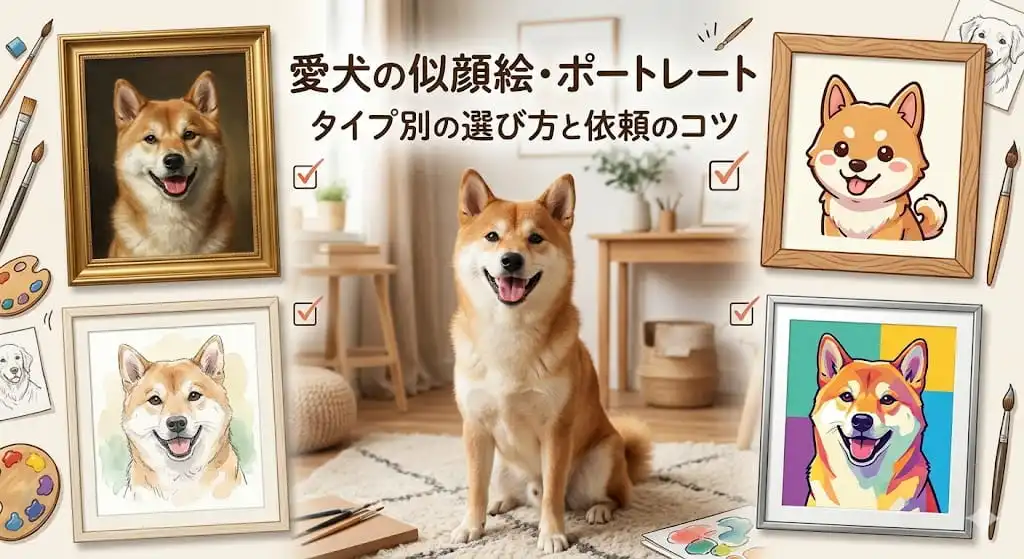 愛犬の似顔絵・ポートレート | タイプ別の選び方と依頼のコツ | わん