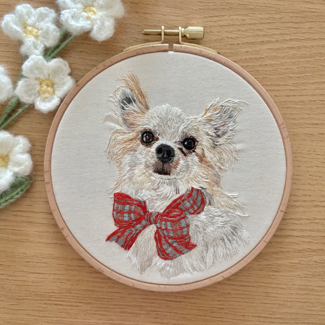 15.5㎝刺繍枠 描き込み刺繍 胸まで | わんメイド